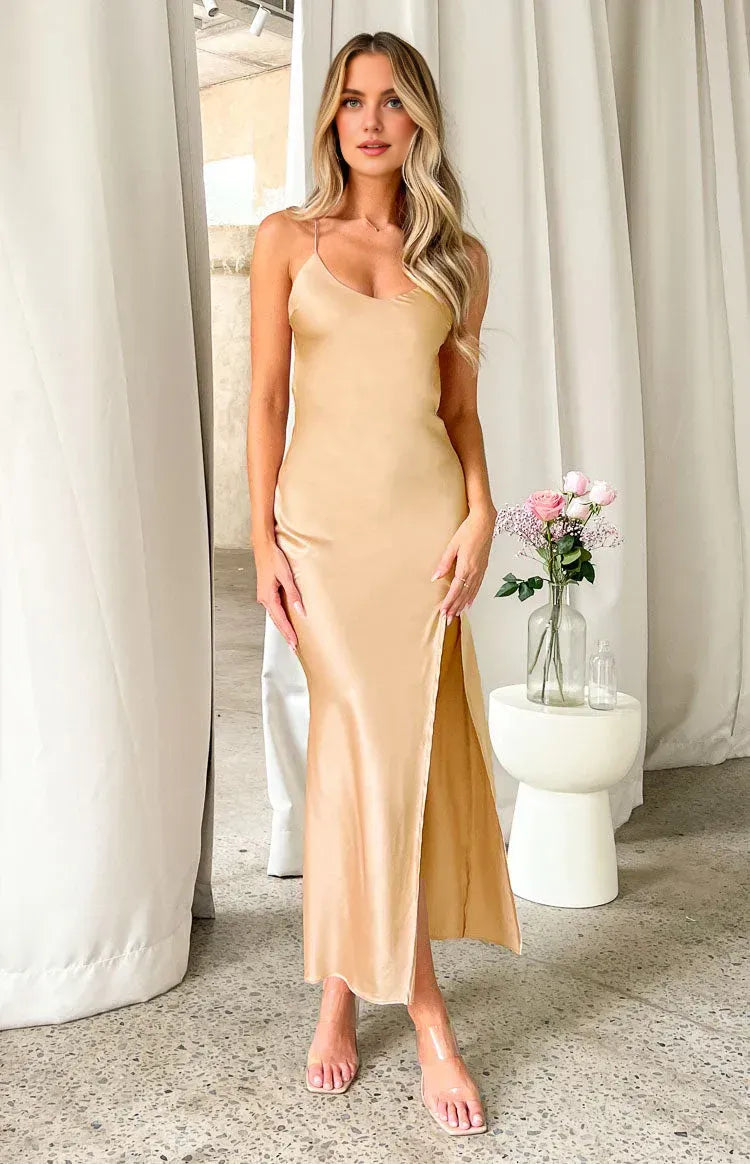 Simple Mermaid/Trumpet Spaghetti Straps Sleeveless Backless Ankle-Length Prom Dress